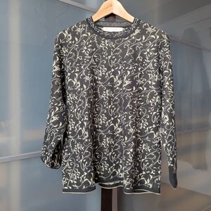 Vintage Camela 90's Retro Knit V Floral Sweater - Size 44 Vintage XL